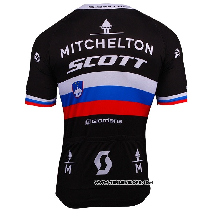 2018 Maillot Ciclismo Mitchelton Scott Champion Russie Manches Courtes et Cuissard